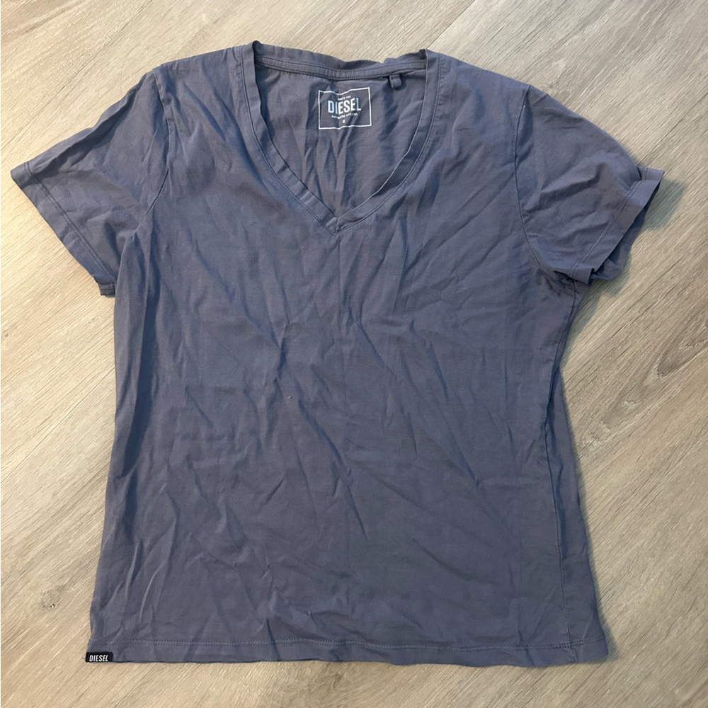 Diesel Dusty Purple Cotton Short Sleeve Tee